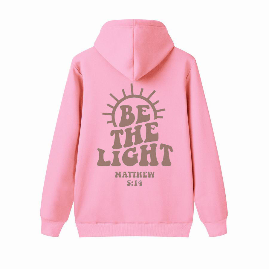 Be The Light Hoodie Matthew 5:14 Sweatshirt Bible Loose Fleece Sweatshirt