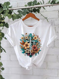 Faith printed new short sleeved women's clothing