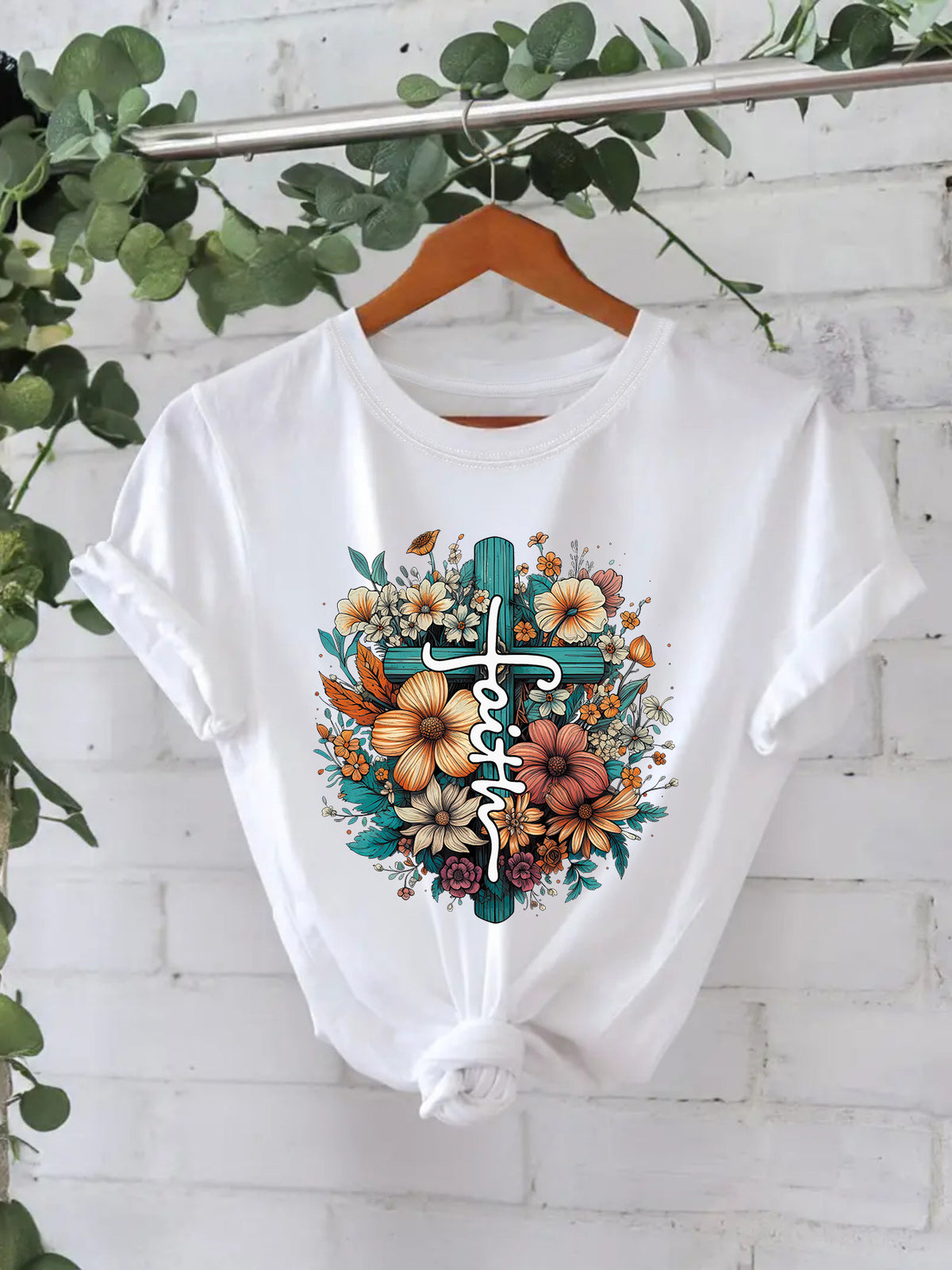 Faith printed new short sleeved women's clothing