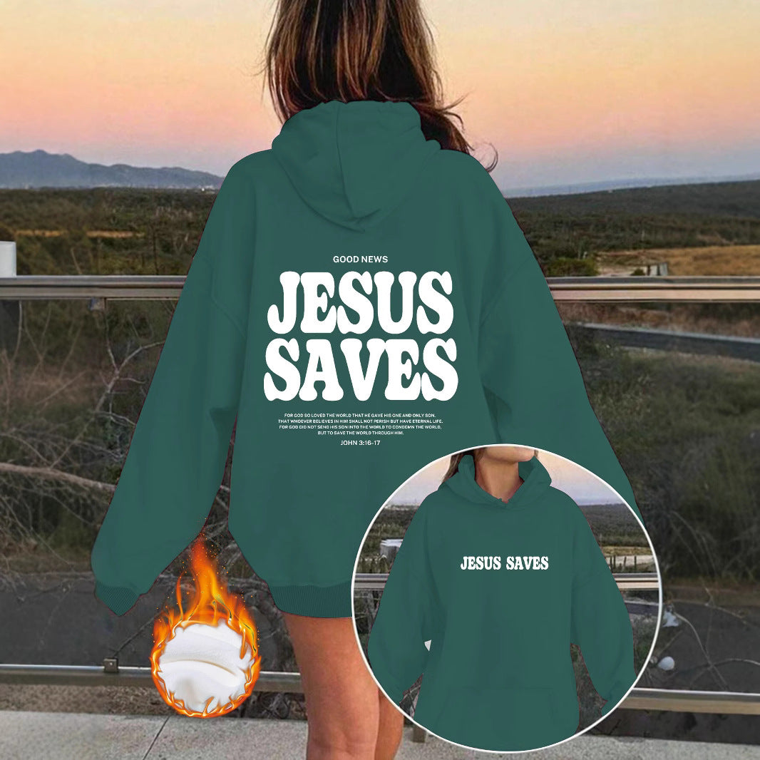 JESUS SAVES Print Hoodie