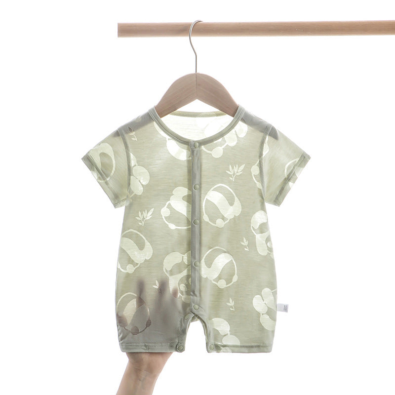 Baby short sleeved jumpsuit baby thin summer pajamas