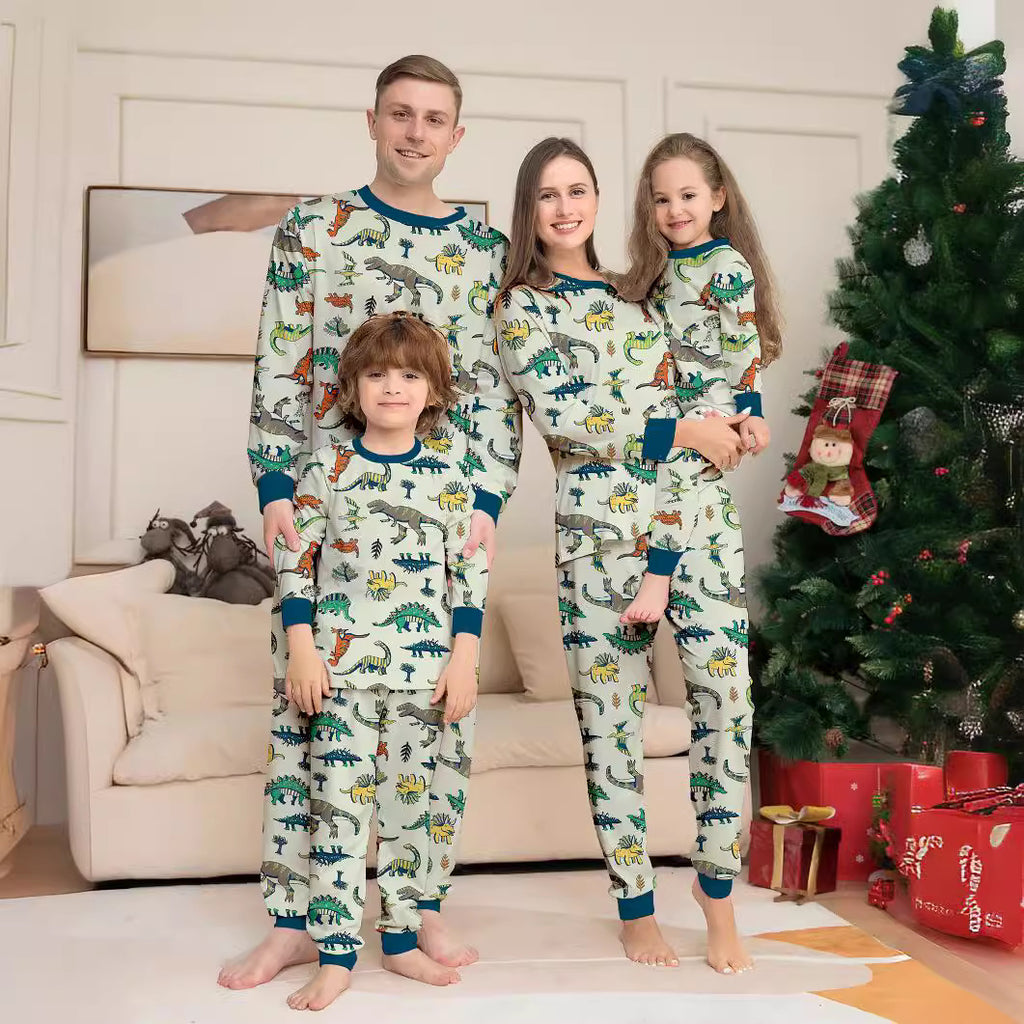 Christmas Snowman Snowflake Deer Print Parent-Child Matching Pajamas Home Wear