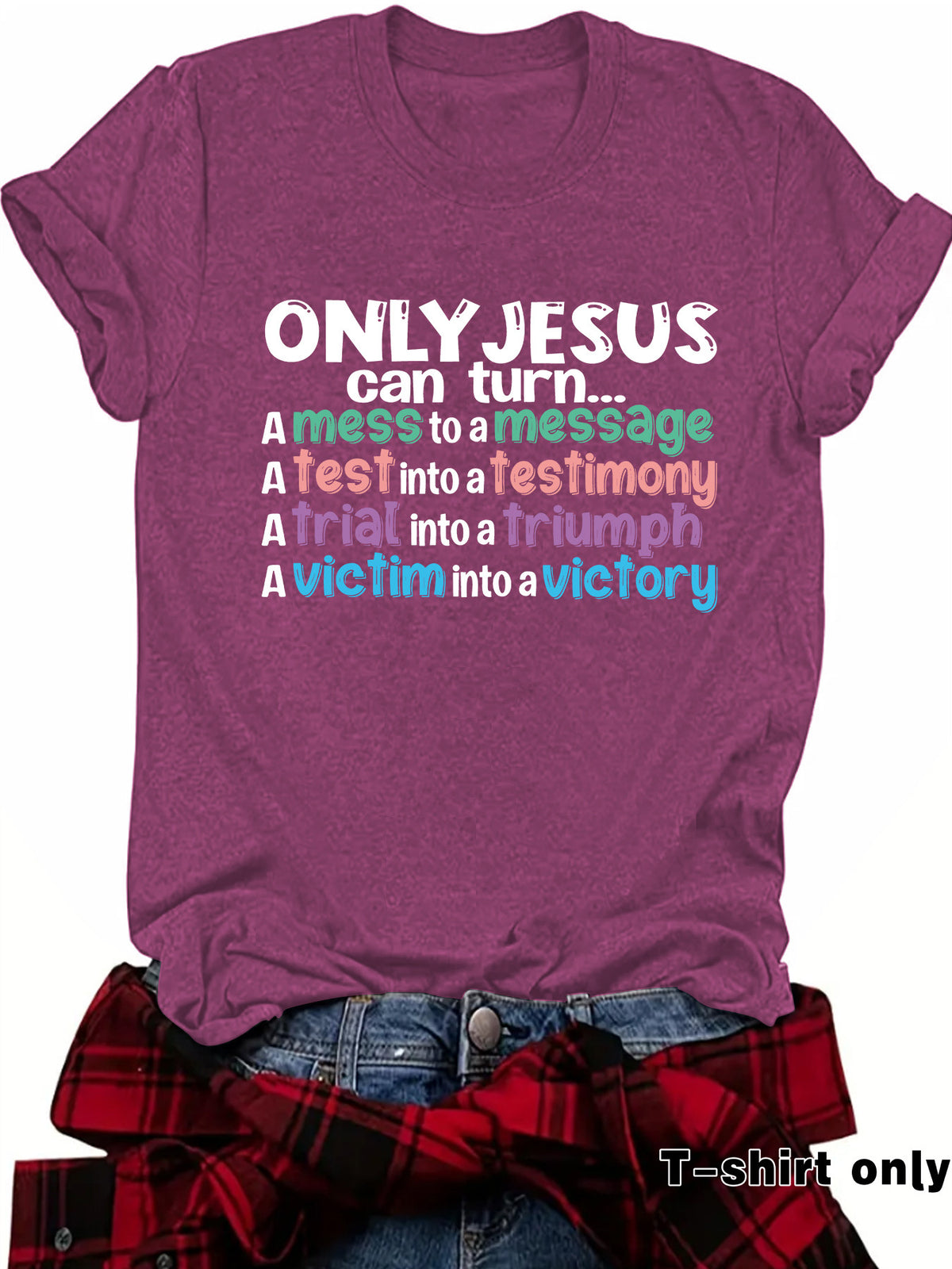 JESUS can turn new round neck loose short sleeved shirt