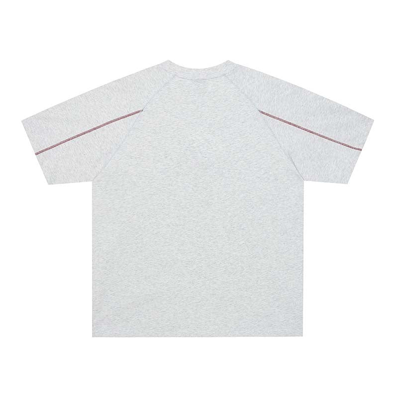 Embroidered short sleeves with letters