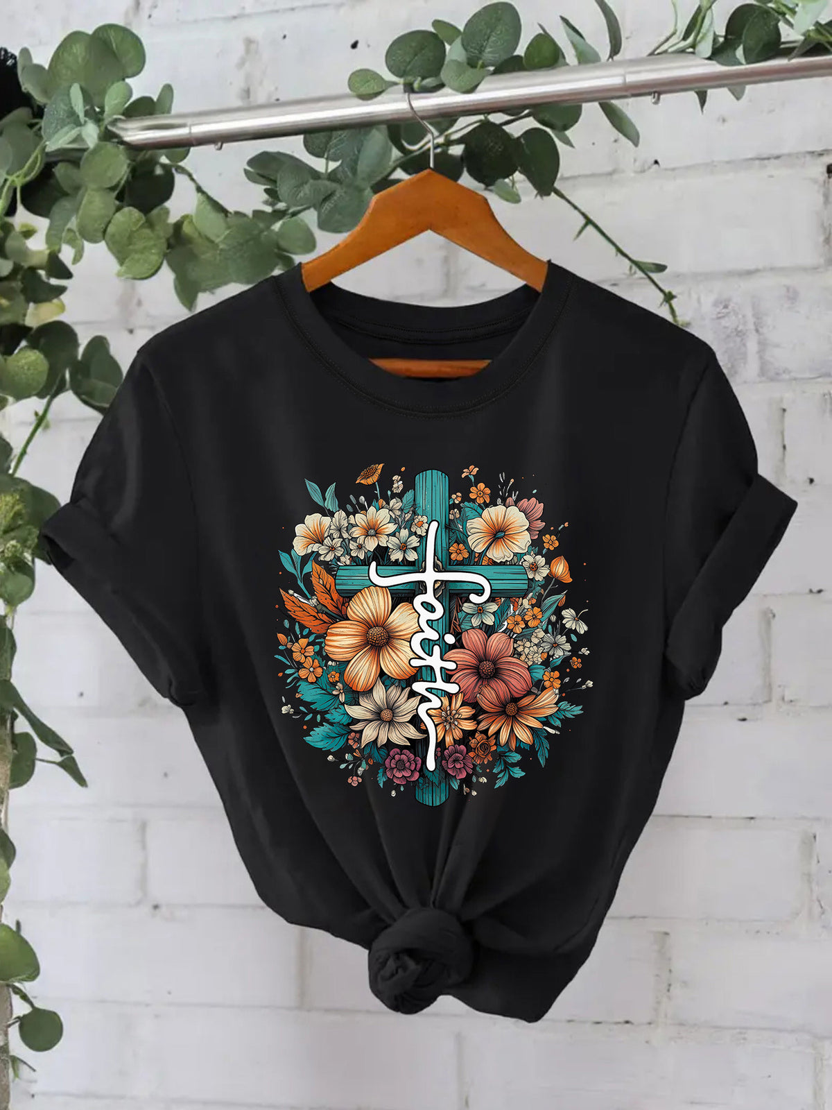 Faith printed new short sleeved women's clothing