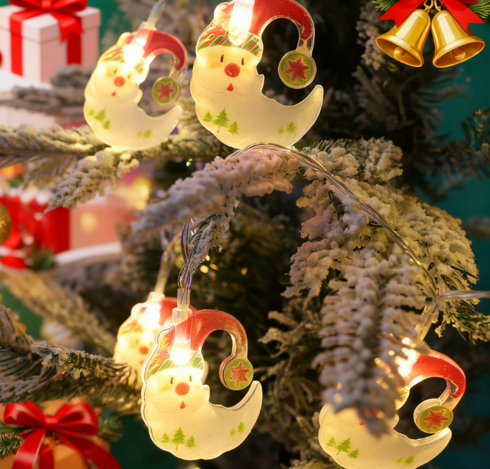 Colorful Christmas Hat Moon - Christmas Light LED String