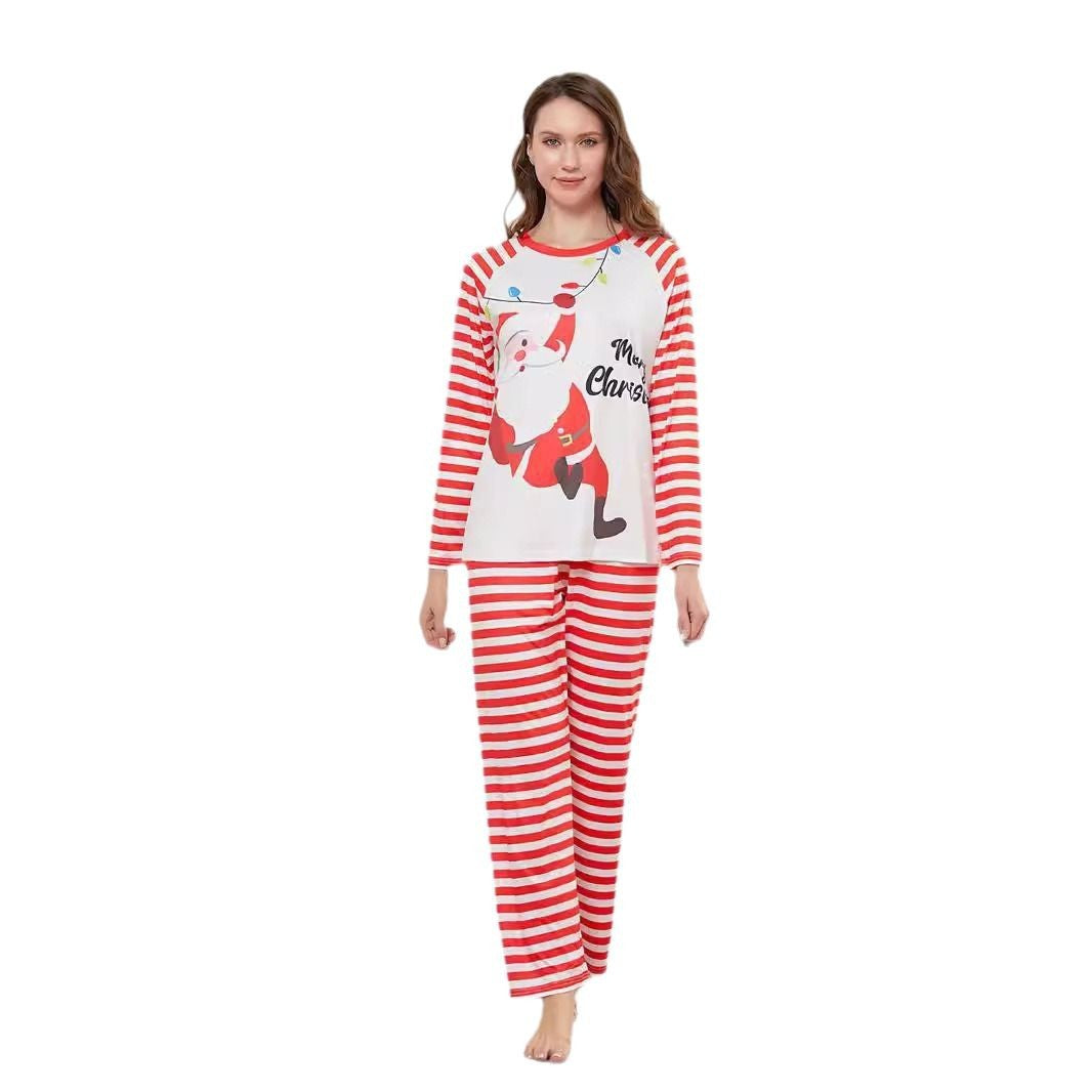 Christmas Santa Claus Snowflake Letter Print Family Matching Pajamas Sleepwear