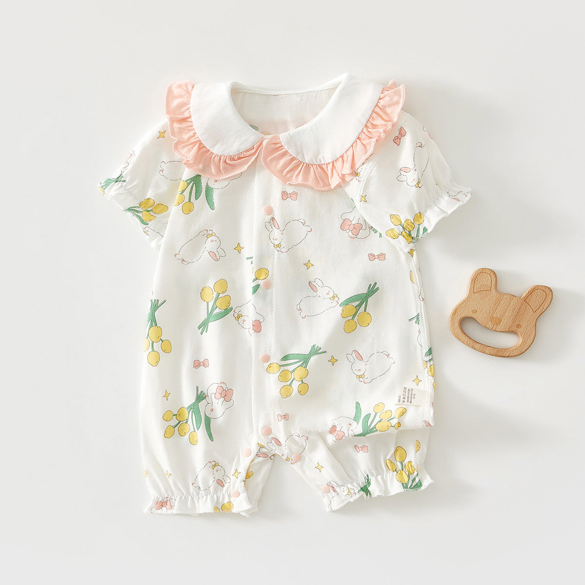 Baby short sleeved jumpsuit summer baby crawling suit boneless pajamas