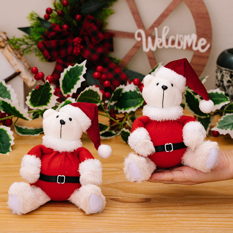 Christmas teddy bear figurine ornament