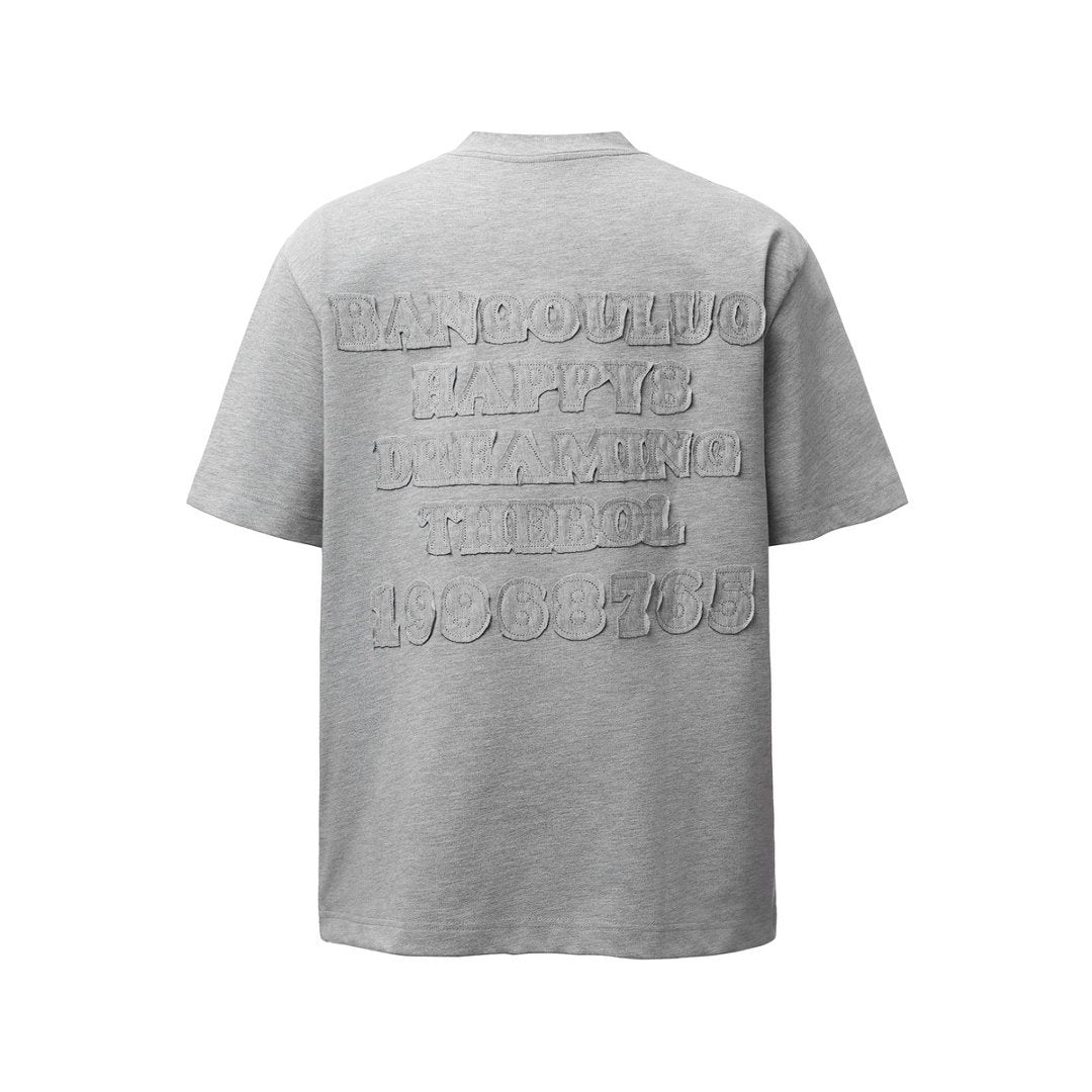 Embroidered short letters on the fabric