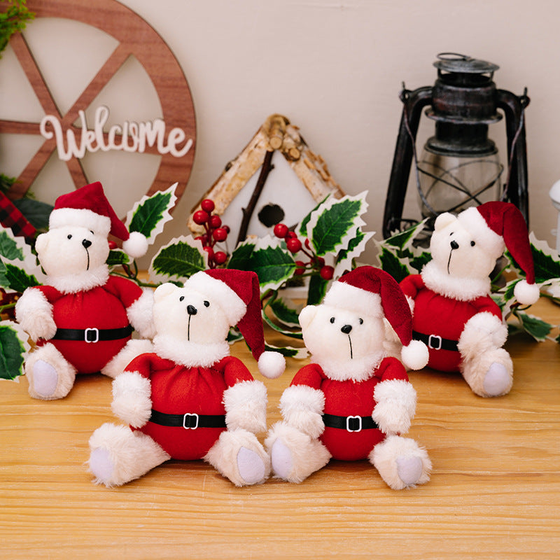Christmas teddy bear figurine ornament