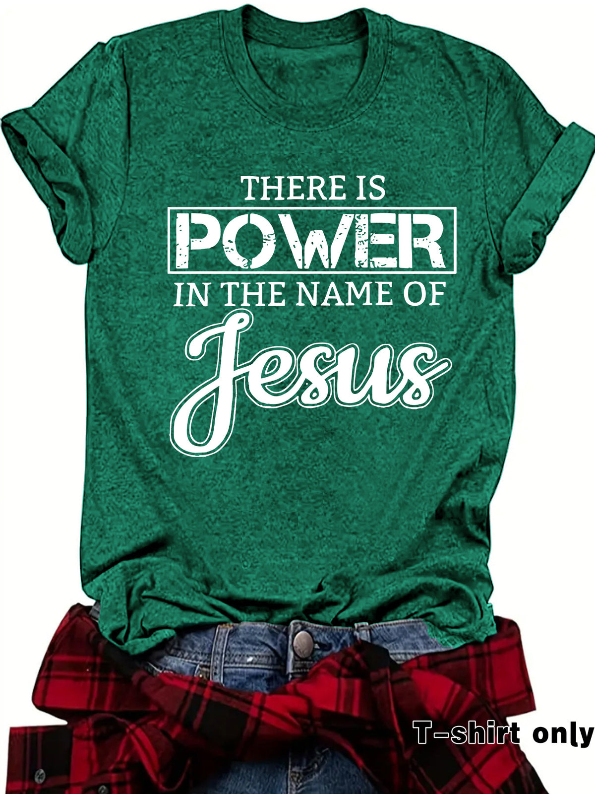 THE IS POWER IN THE NAME OF JESUS Loose Short Sleeves