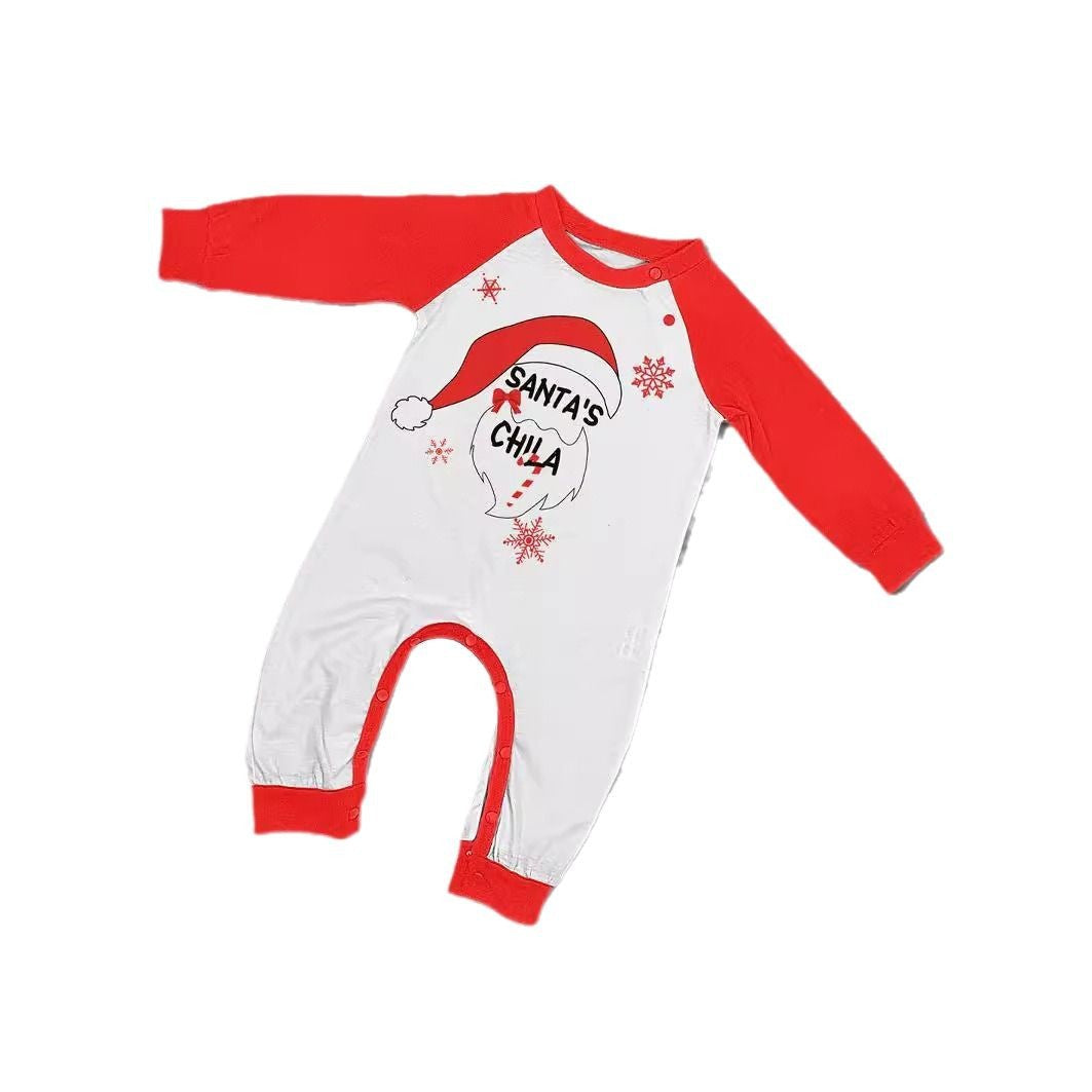 Christmas Santa Claus Letter Plaid Christmas Family Matching Printed Loungewear Pajamas