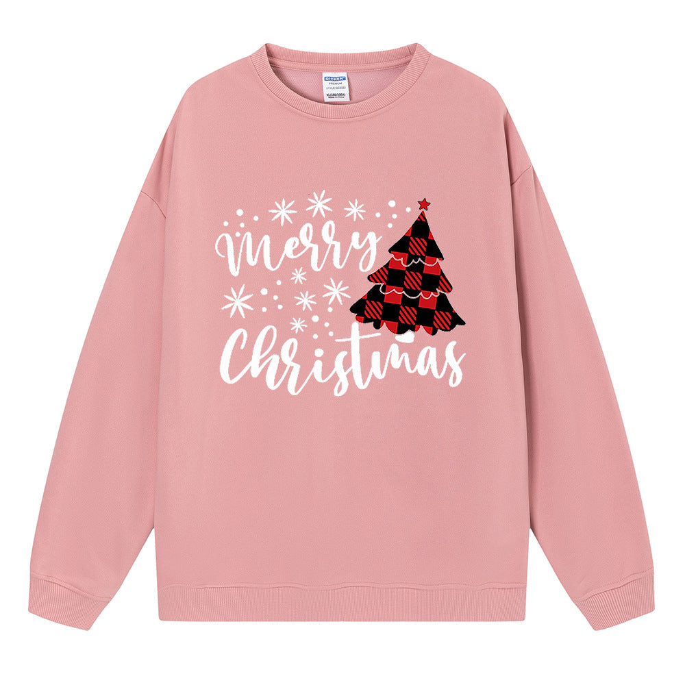 Christmas Tree Hoodie Women's Christmas Shoulder Down Long Sleeve