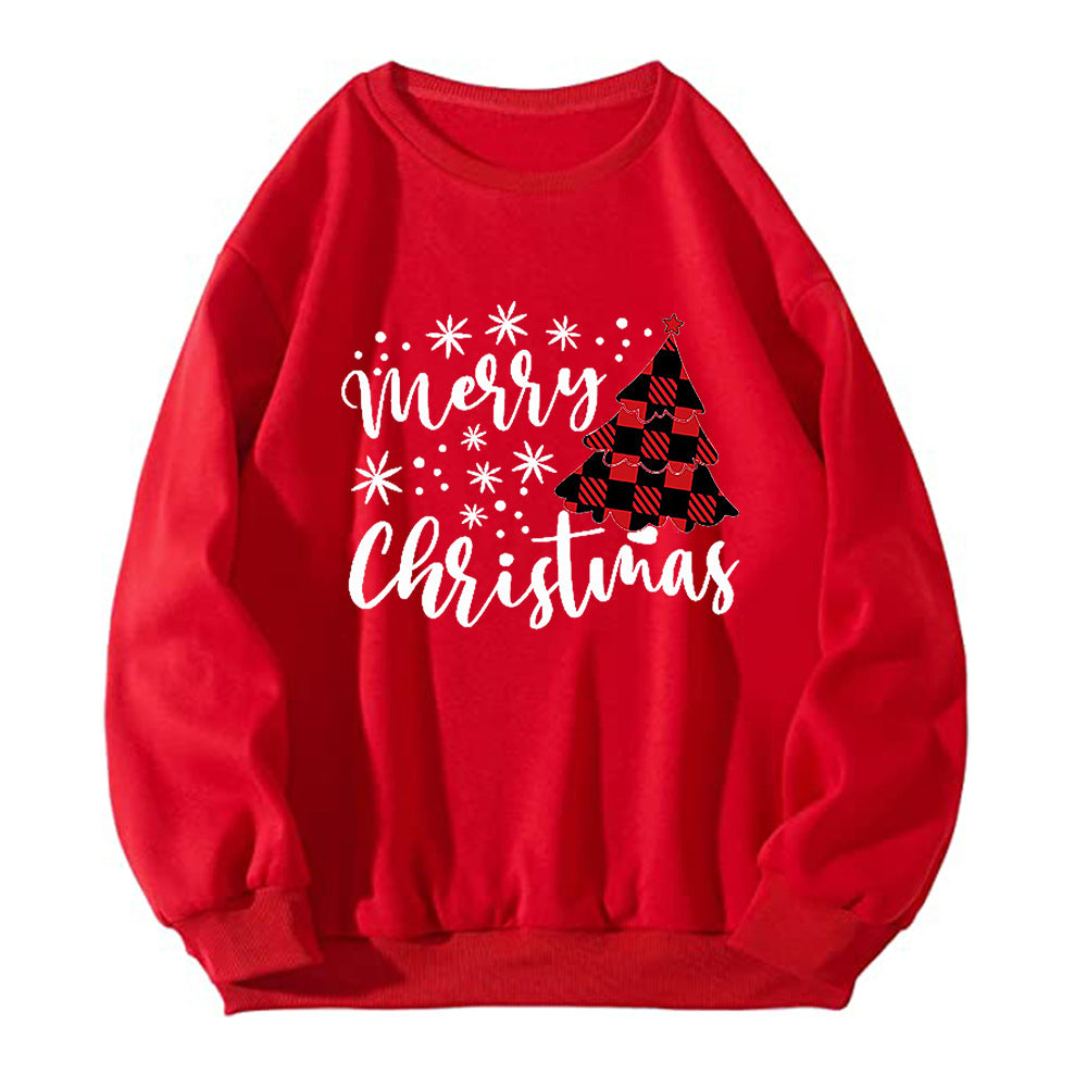 Christmas Tree Hoodie Women's Christmas Shoulder Down Long Sleeve
