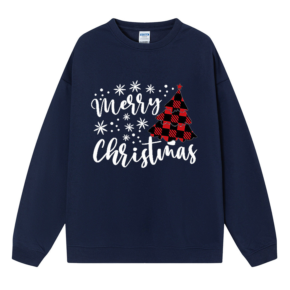 Christmas Tree Hoodie Women's Christmas Shoulder Down Long Sleeve