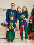 Christmas Family Matching Pajamas with Dinosaur Letter Print Home Wear