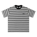 Embroidered striped short sleeves with letters