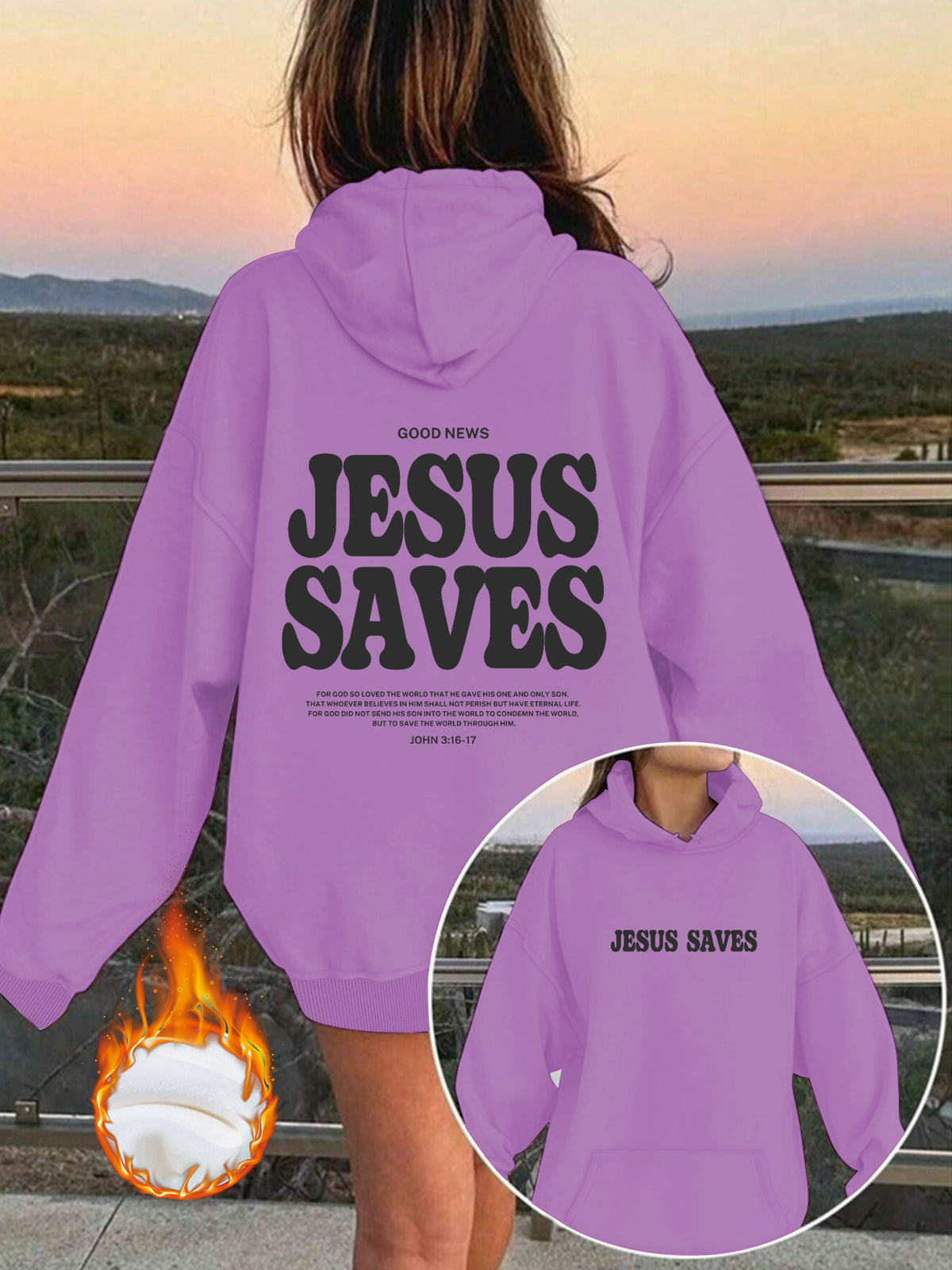 JESUS SAVES Print Hoodie