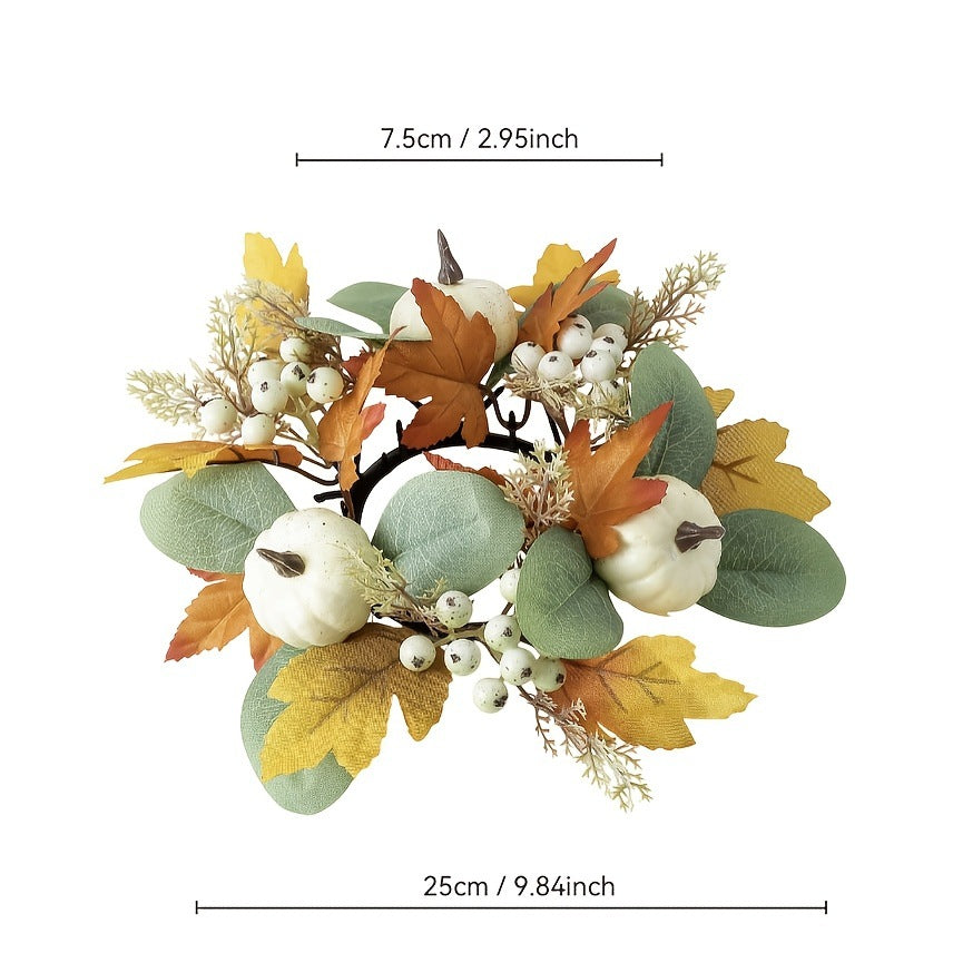Maple Leaf & Pinecone Faux Wreath-Thanksgiving Decor 5