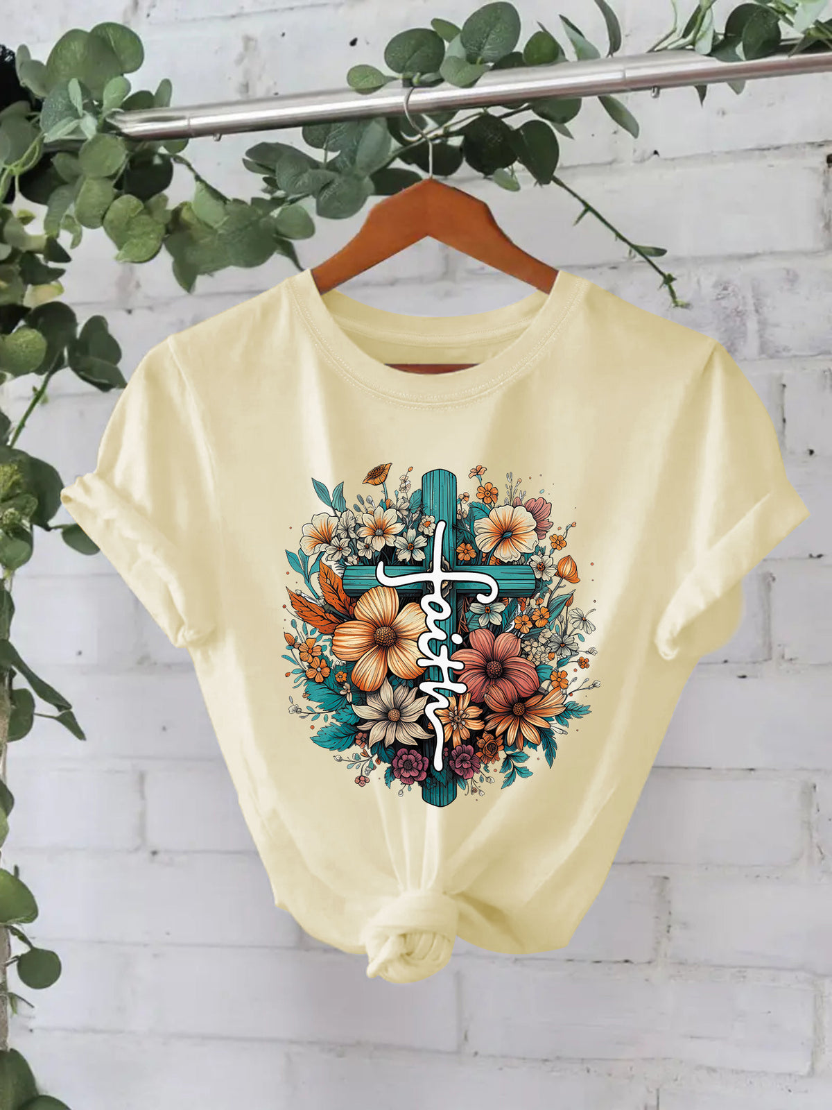 Faith printed new short sleeved women's clothing