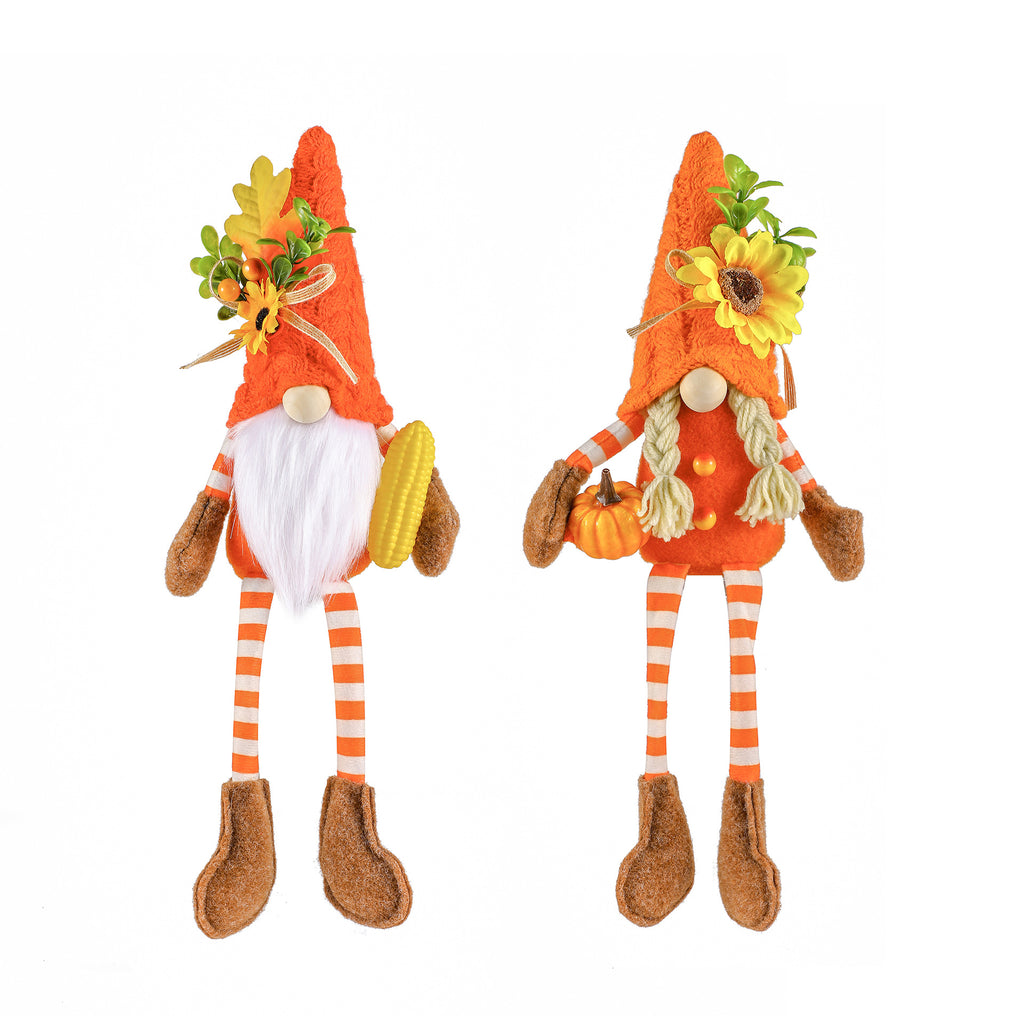 Autumn Thanksgiving Decoration Harvest Festival Decorative Pumpkin Plush Doll Long-Legged Figurine Decoration Display