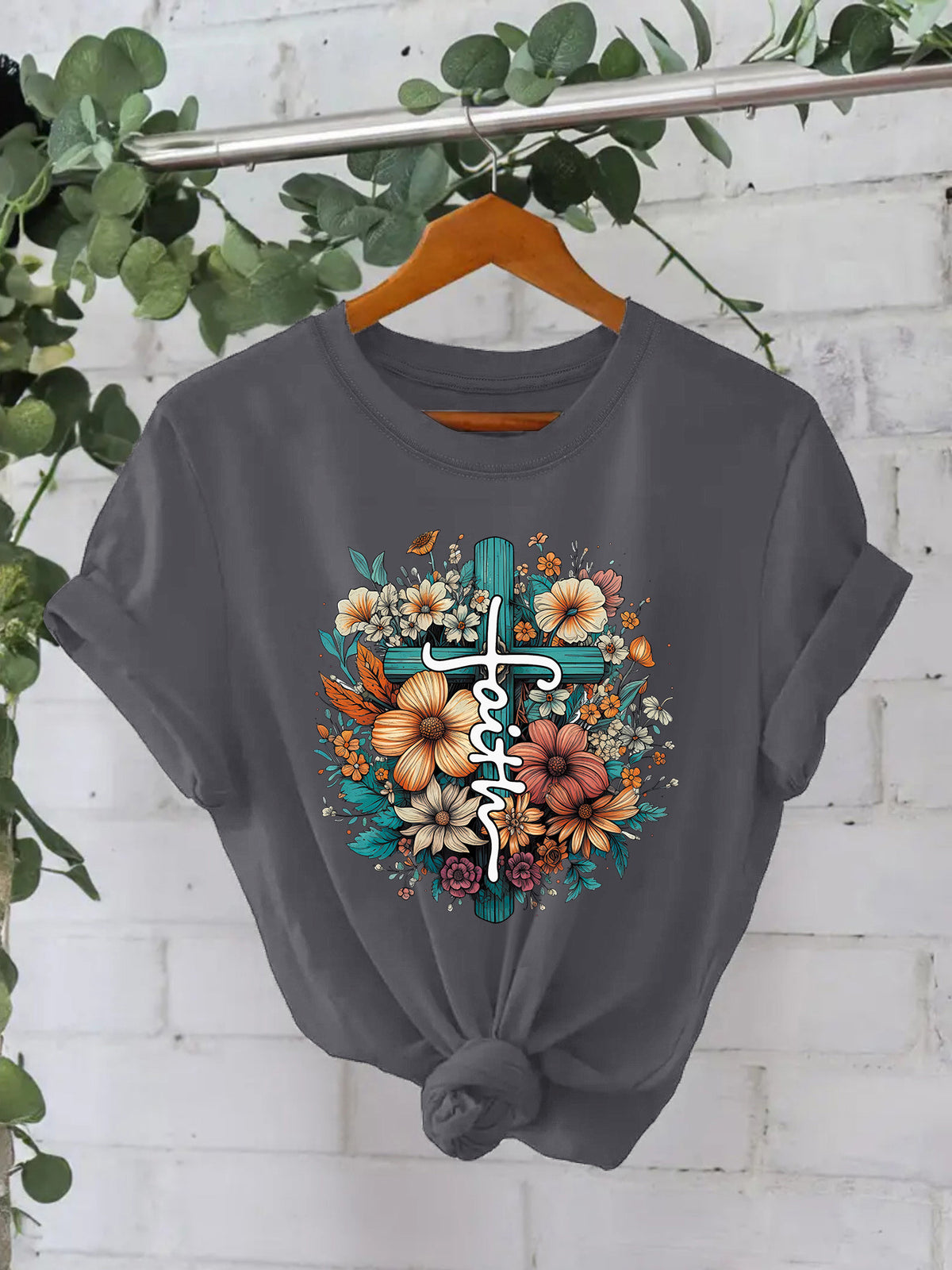 Faith printed new short sleeved women's clothing