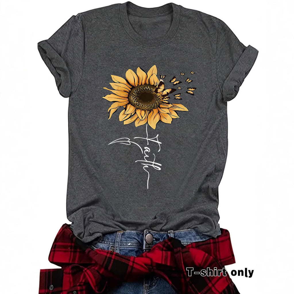 Sunflower Faith Printed Short Sleeve
