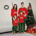 Christmas-themed Family Matching Pajamas with Deer Letter and Candy Cane Print Home Wear