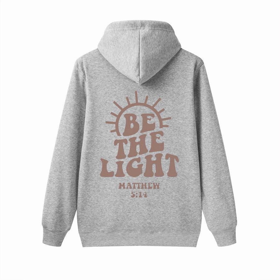 Be The Light Hoodie Matthew 5:14 Sweatshirt Bible Loose Fleece Sweatshirt