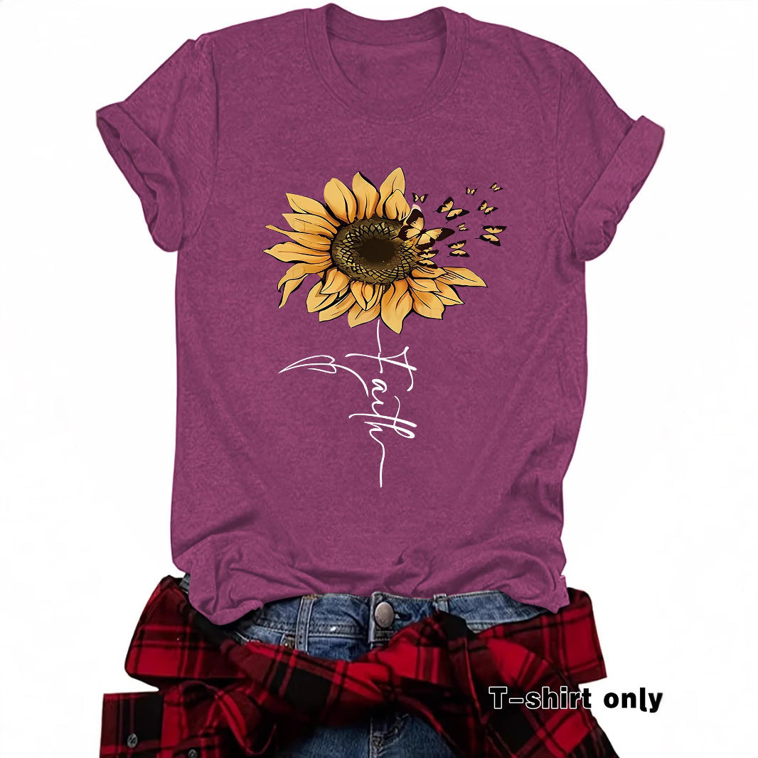 Sunflower Faith Printed Short Sleeve