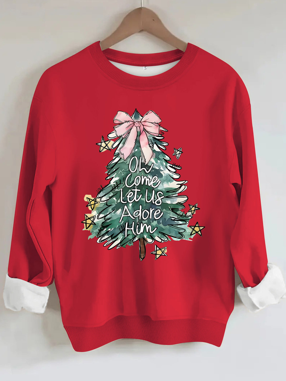 Christmas tree print hoodie