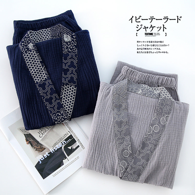 Minimally designed cotton crepe gauze pajamas and pants set