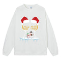 Christmas ladies hoodie Christmas hat red wine snowman print