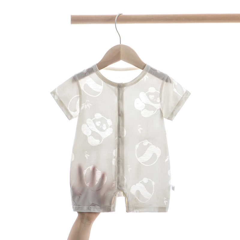Baby short sleeved jumpsuit baby thin summer pajamas