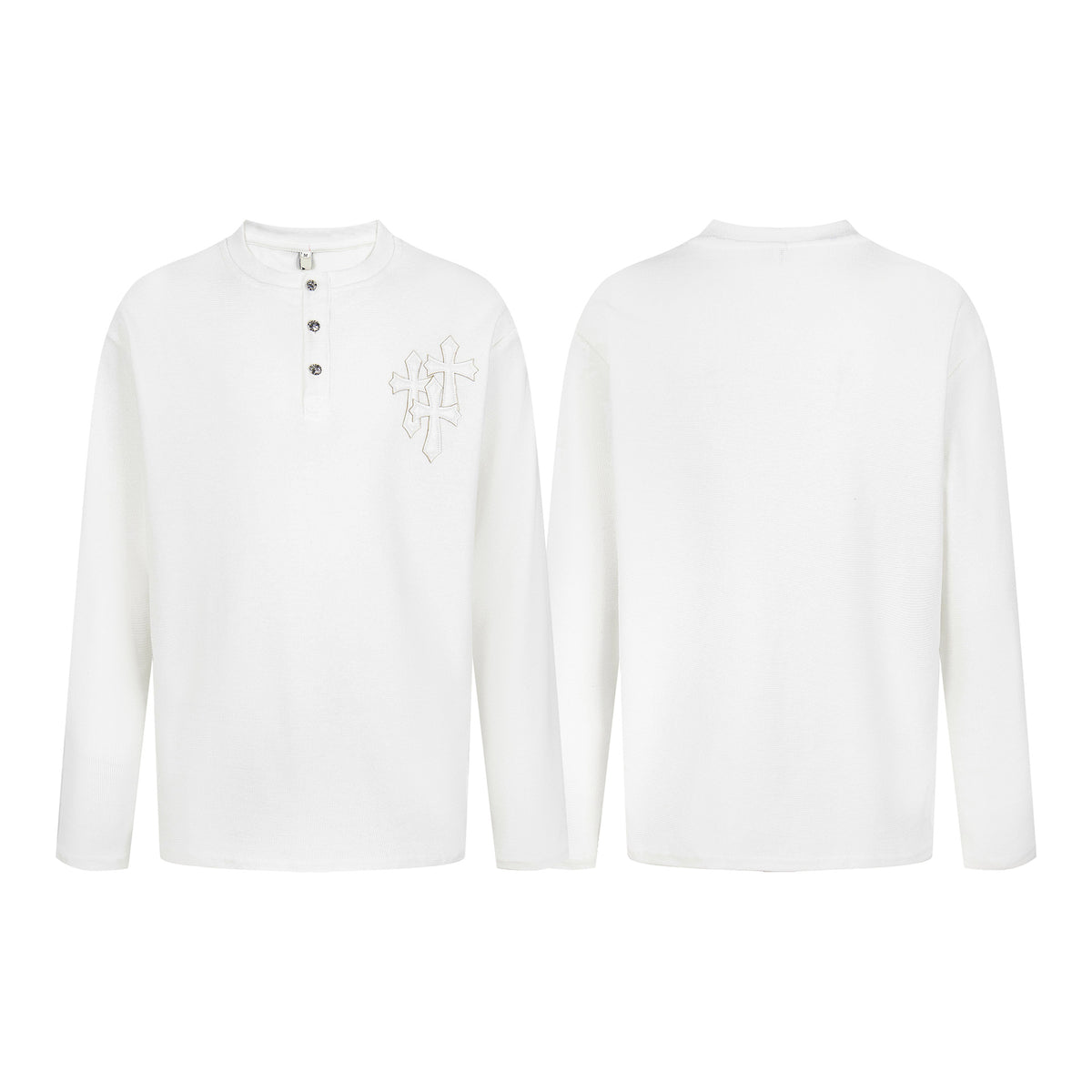 Cross Embroidered Waffle Hoodie