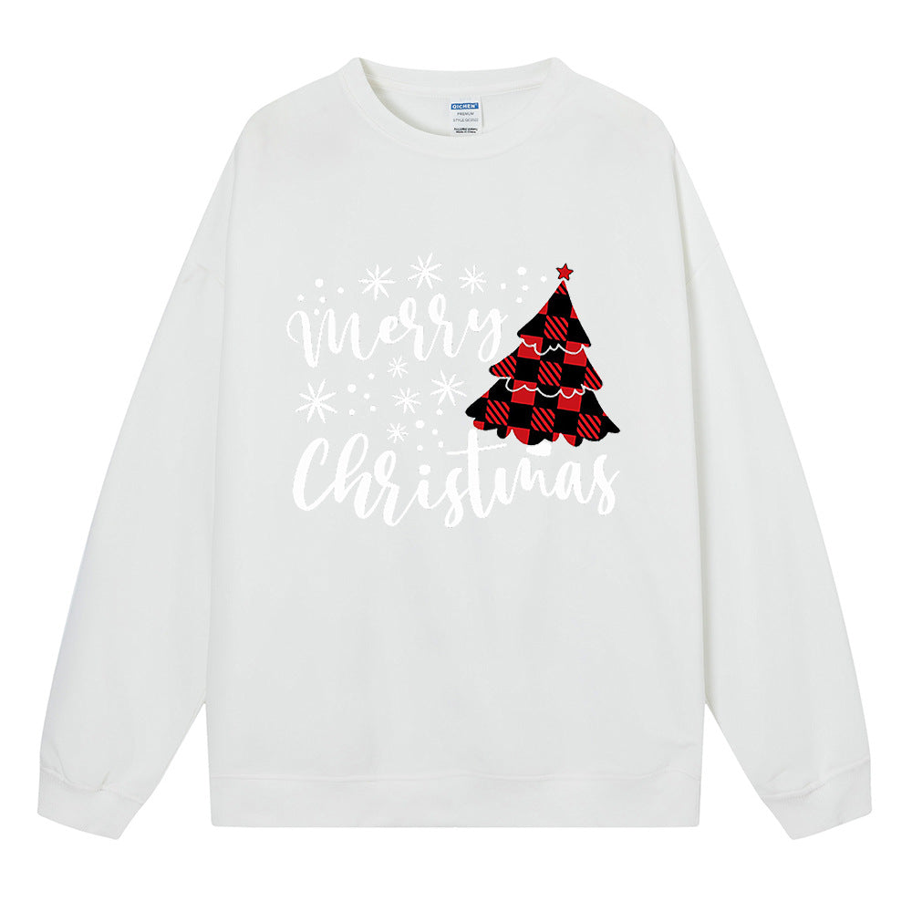 Christmas Tree Hoodie Women's Christmas Shoulder Down Long Sleeve