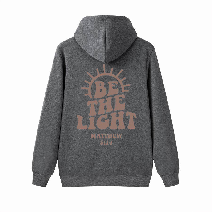 Be The Light Hoodie Matthew 5:14 Sweatshirt Bible Loose Fleece Sweatshirt
