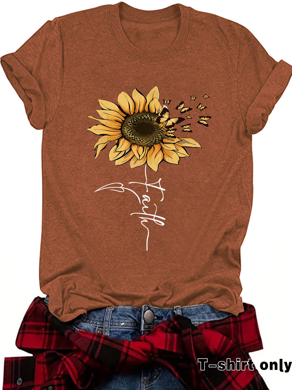 Sunflower Faith Printed Short Sleeve