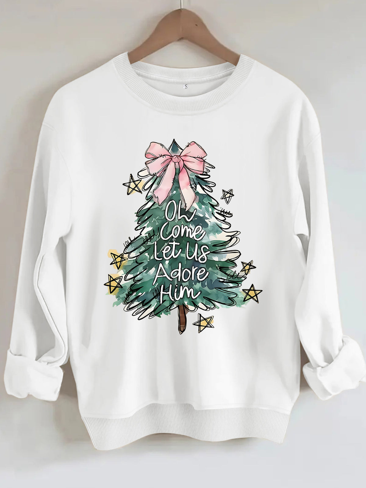 Christmas tree print hoodie