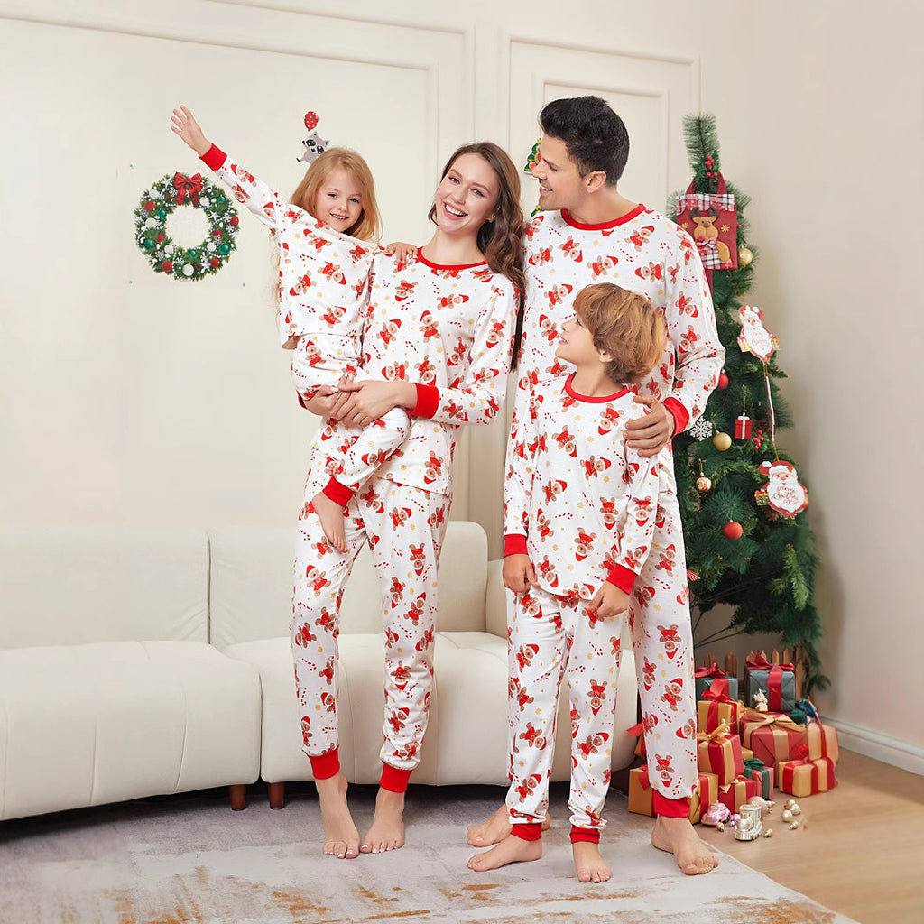 All-Over Print Mother-Child Two-Piece Set Christmas Clothing Family Set Home Wear Pajamas