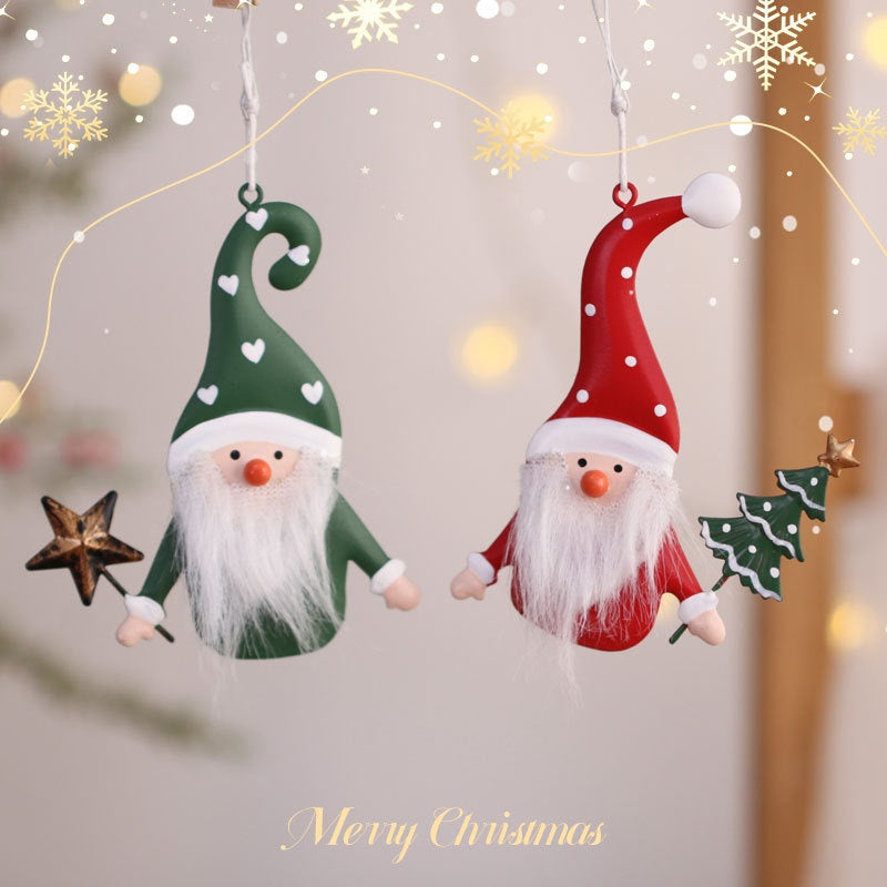 Christmas Metal Ornaments Santa Claus Snowman Hanging Decorations for Christmas Tree