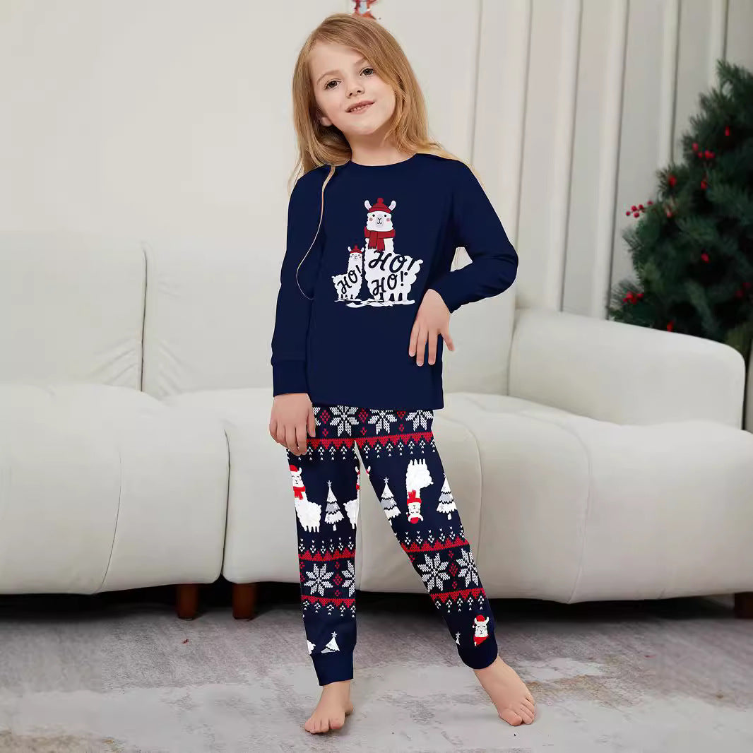 Christmas Tree Snowflake Letter Stripe Christmas Family Matching Pajamas Printed Home Wear