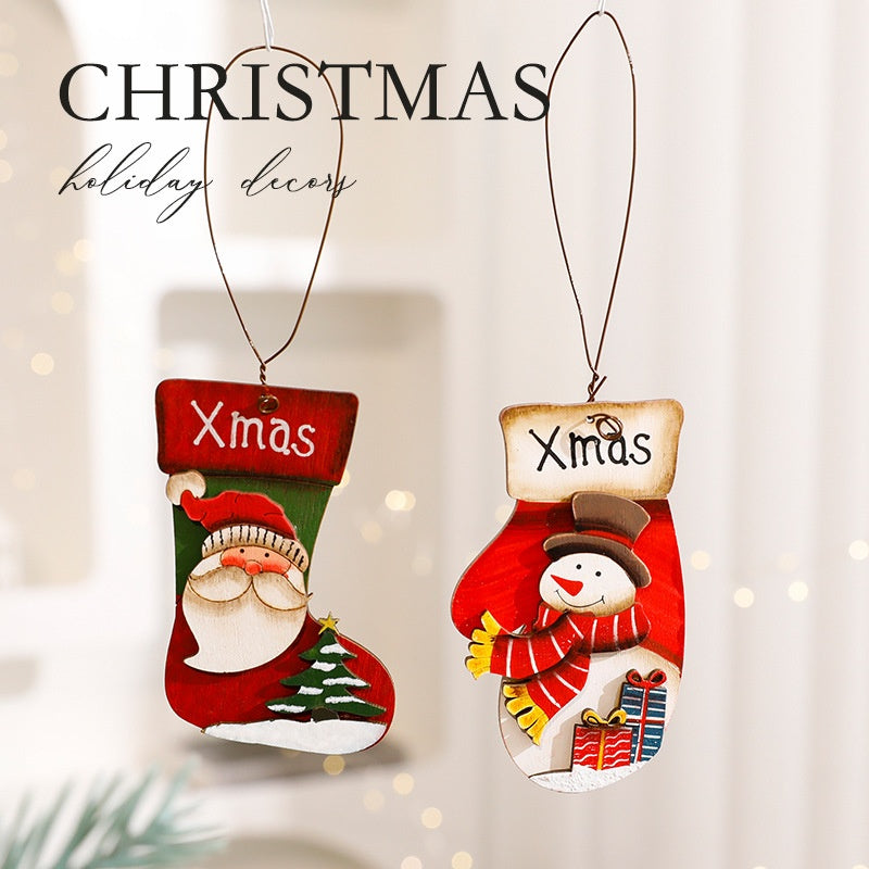Christmas Decorations Christmas Accessories Hanging Ornaments Painted Santa Claus Snowman