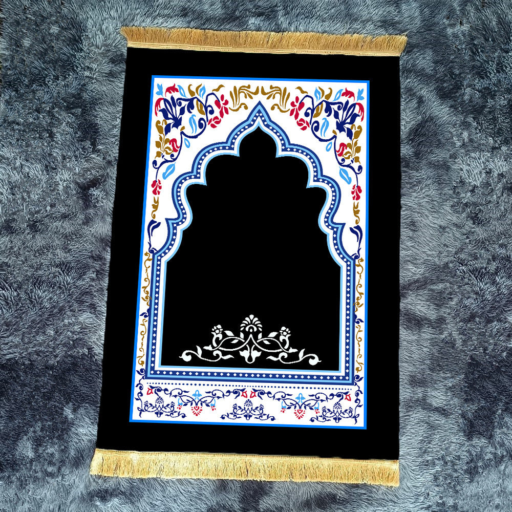 Muslim stain-resistant prayer mat portable blessing festival carpet solid color ethnic style anti-slip mat
