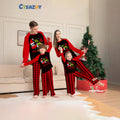 Christmas Family Matching Pajamas Set with Finger Alphabet Print Raglan Sleeve, Red Plaid Sleepwear and Loungewear