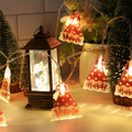 Colorful Christmas hats, Christmas lights, LED light strings