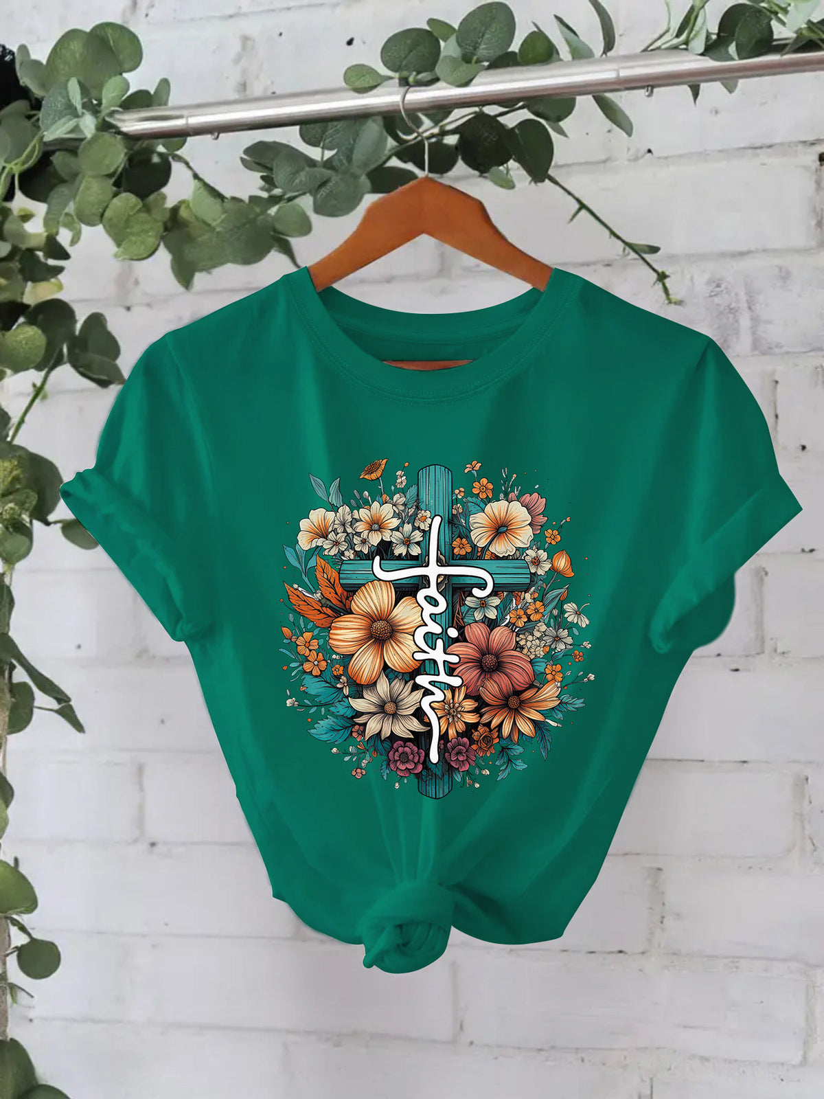 Faith printed new short sleeved women's clothing