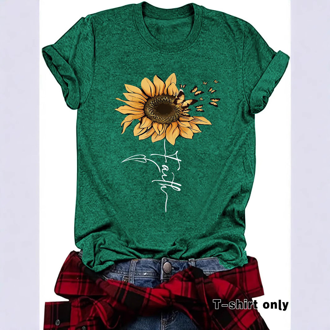 Sunflower Faith Printed Short Sleeve