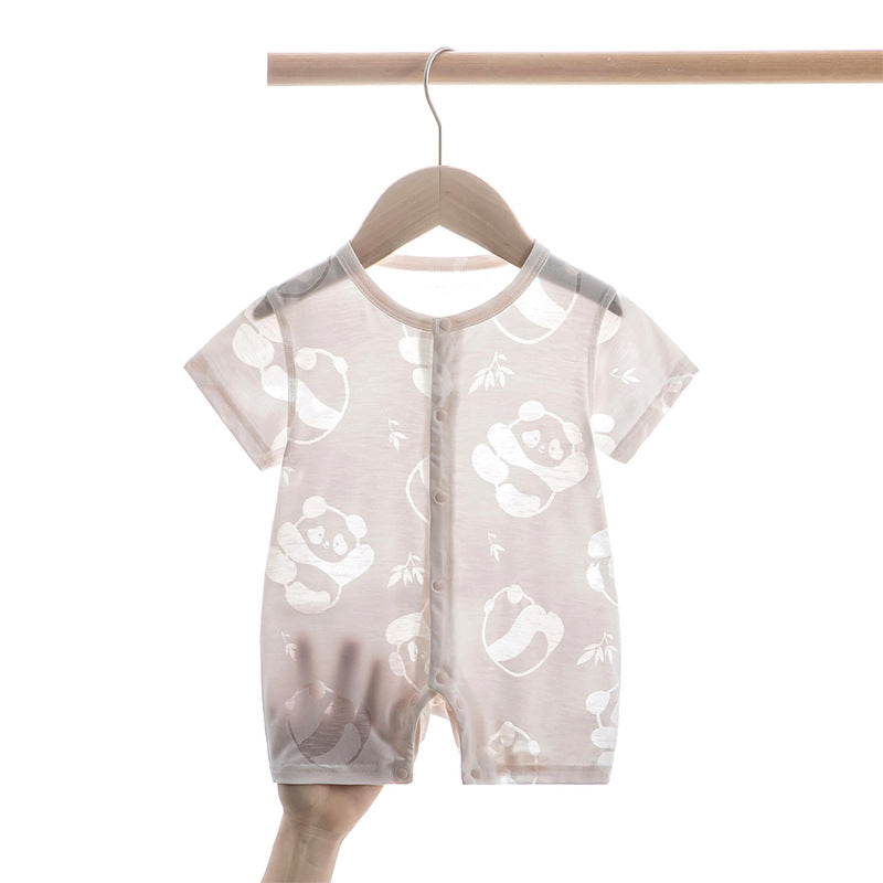 Baby short sleeved jumpsuit baby thin summer pajamas